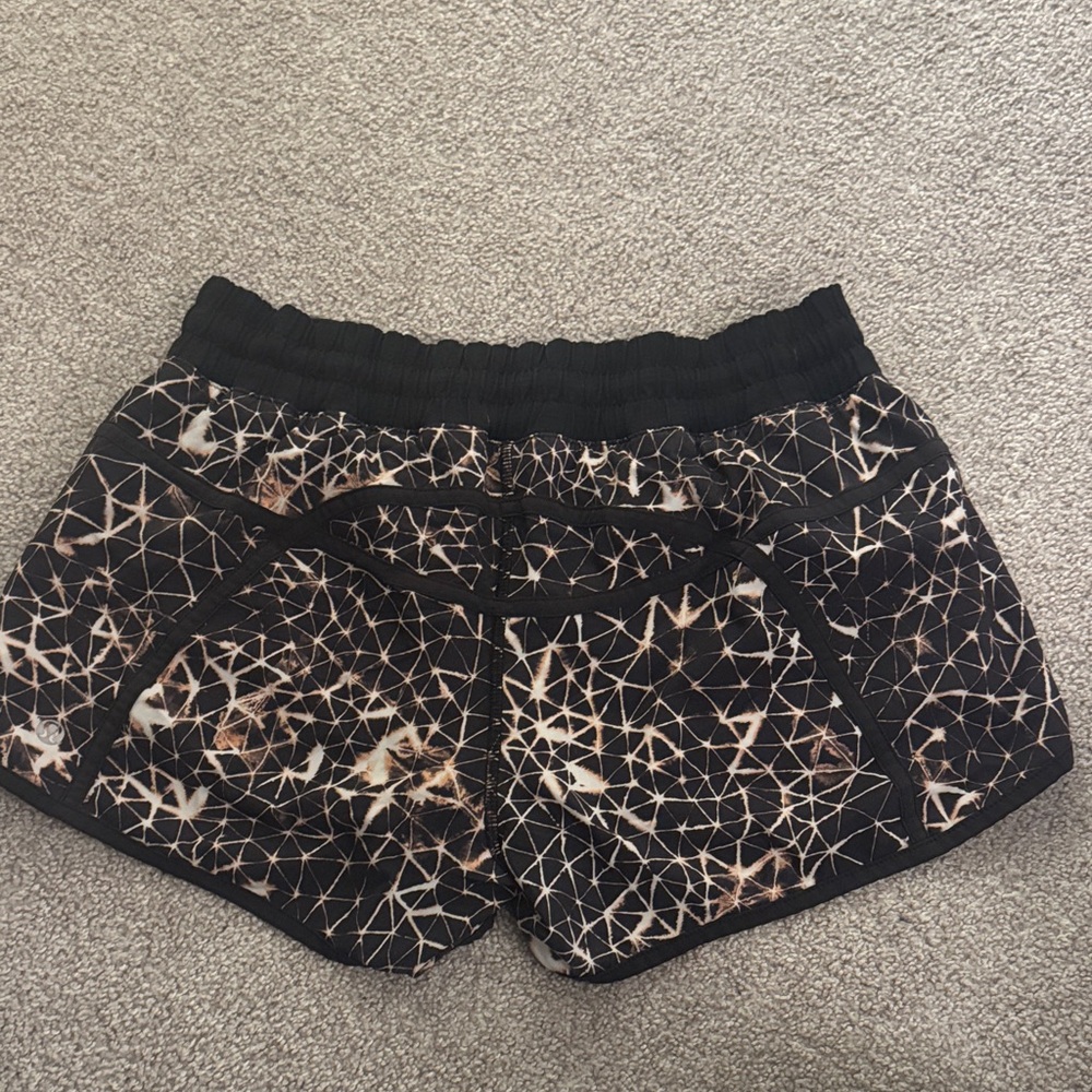 lululemon athletica Black and Brown Geometric Athletic Shorts